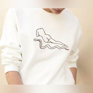 Paloma wool crop sweatshirt with nude and snake